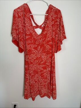 Rip Curl Rio Dress Women’s Size L Orange NWT Beachy Boho Midi Dress